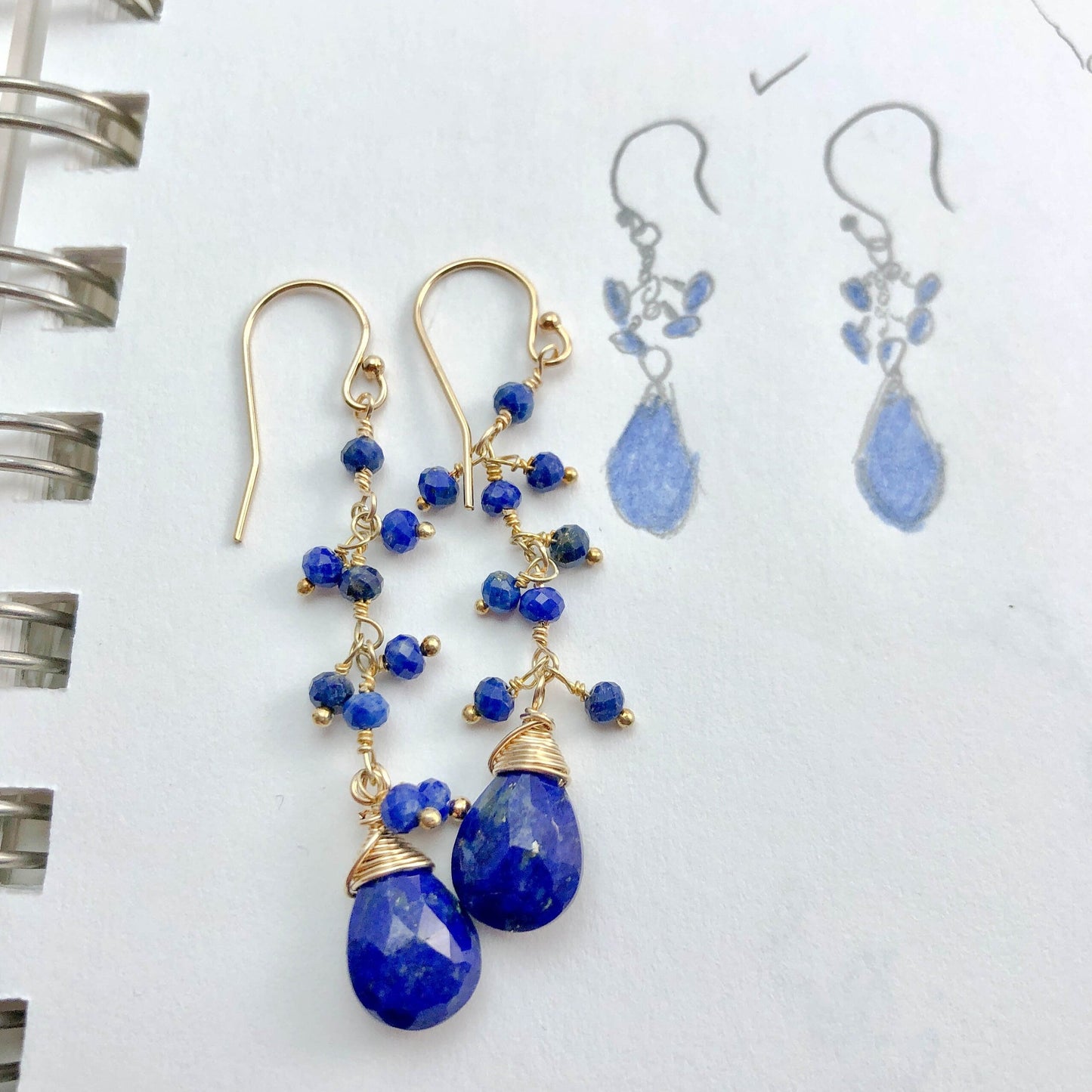 Blue Lapis Dangle Earrings