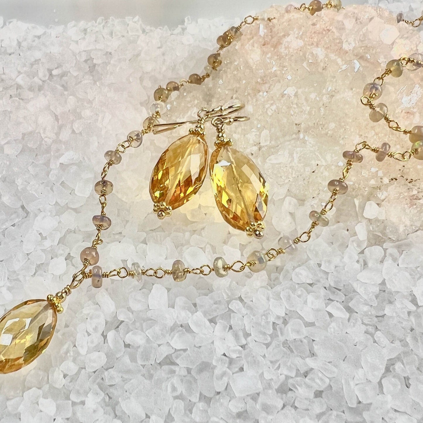 Citrine Drop Earrings, November Birthstone
