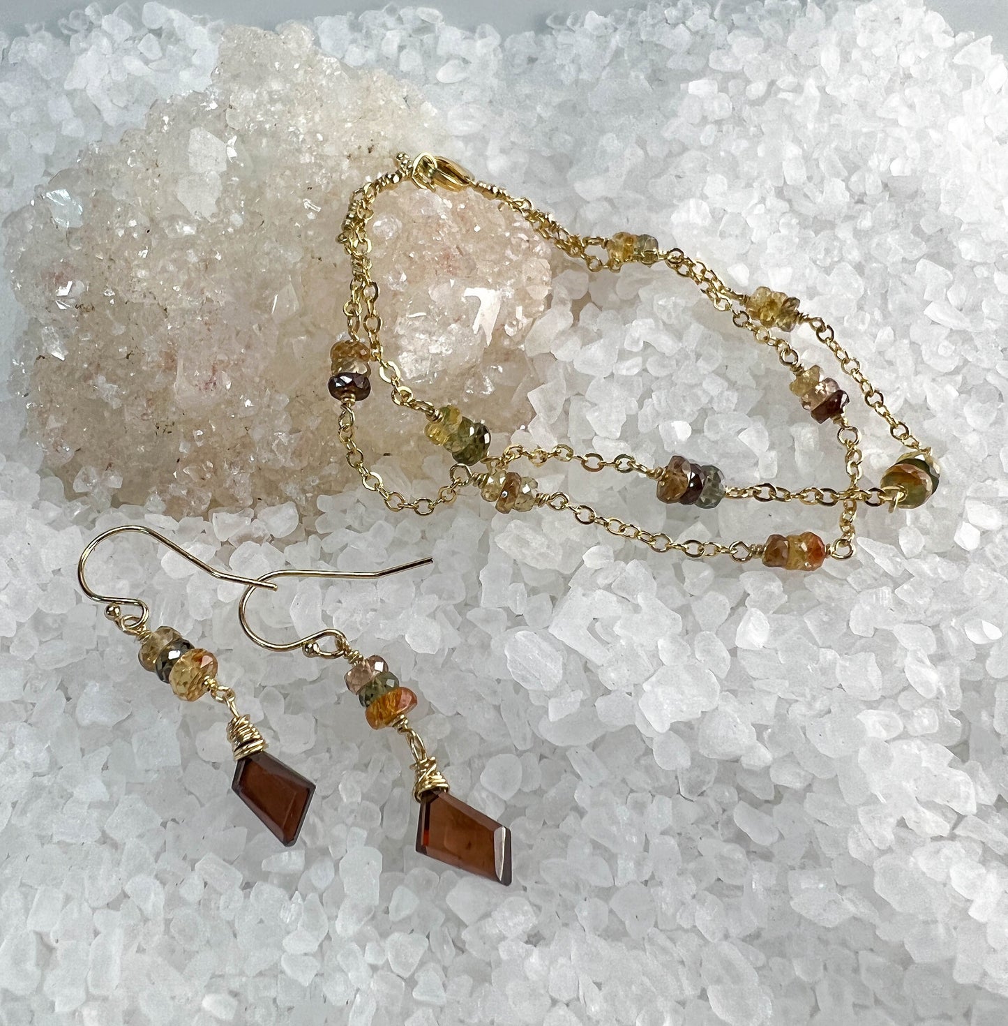 Zircon Faceted Heshi Double Strand Bracelet