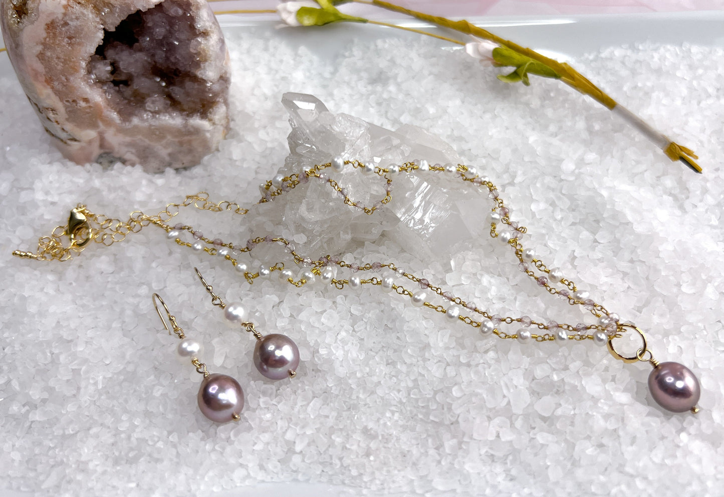 Edison Pearl & Freshwater White Pearl Earrings