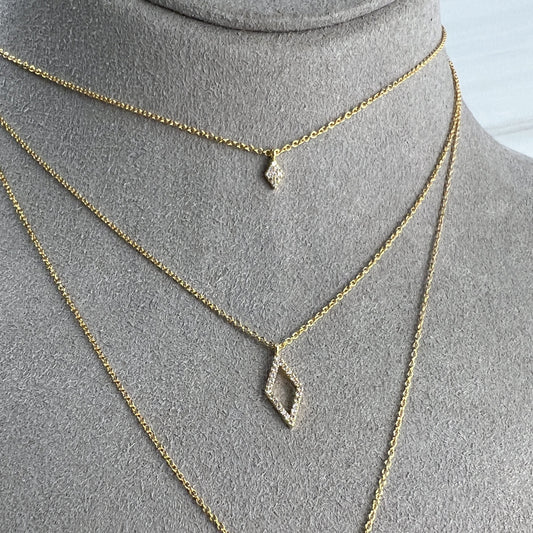 Circle and Diamond Pave Necklaces