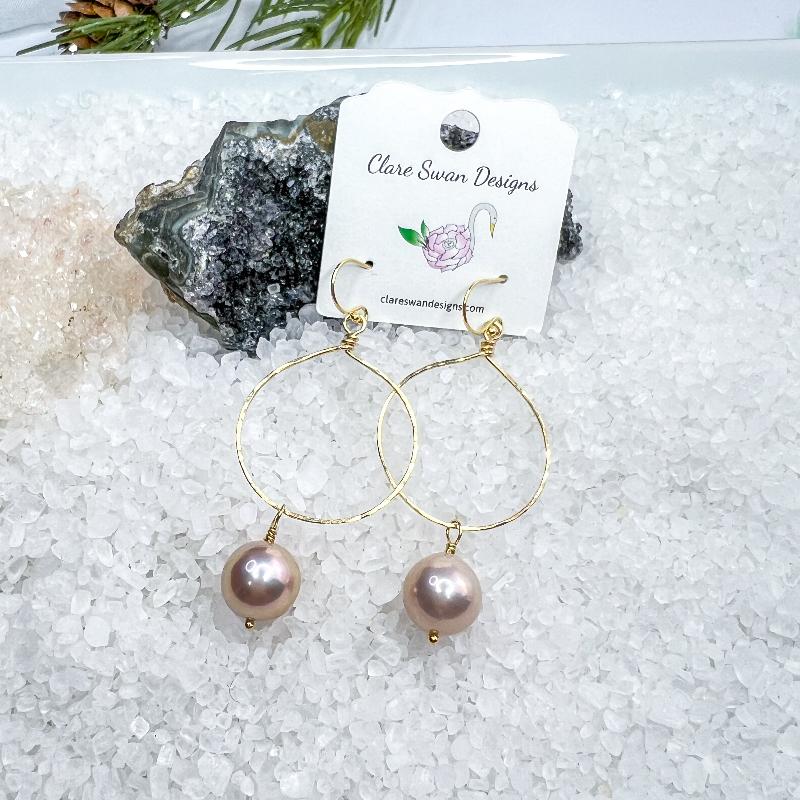 Edison pearl hoops