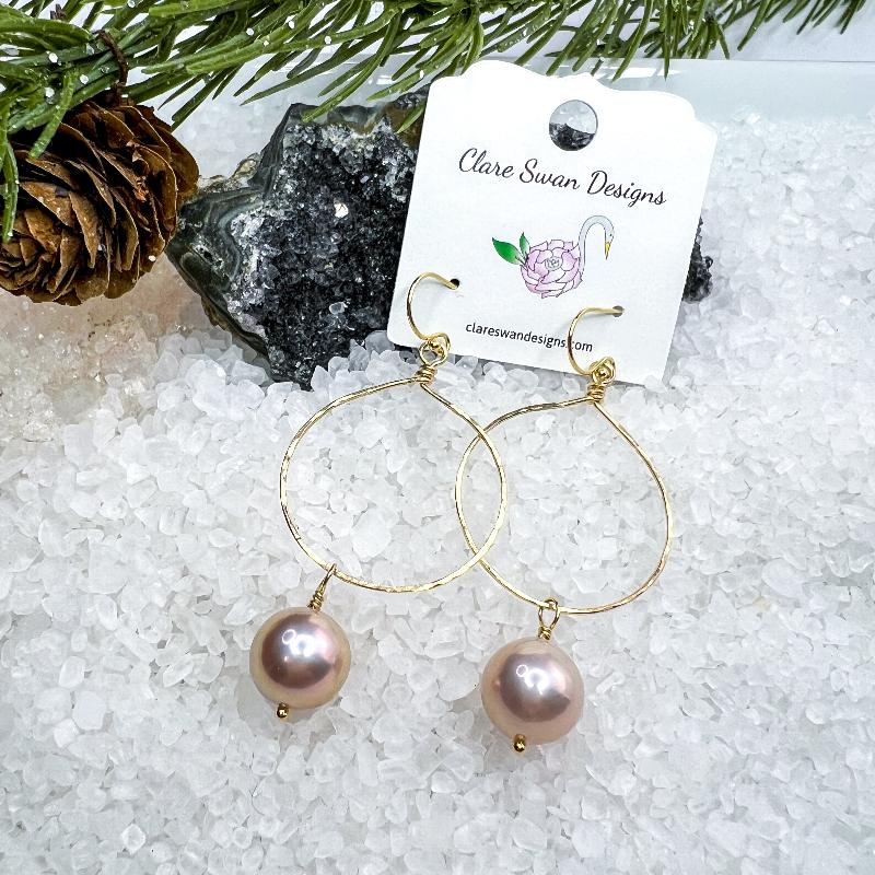 Edison pearl hoops