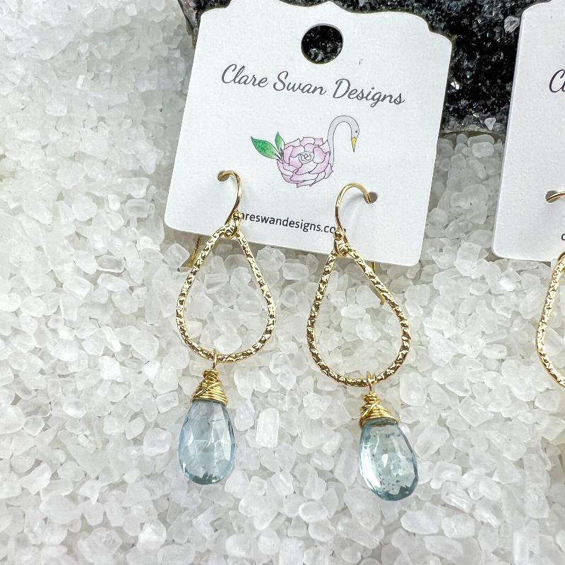 Gemstone teardrop earrings