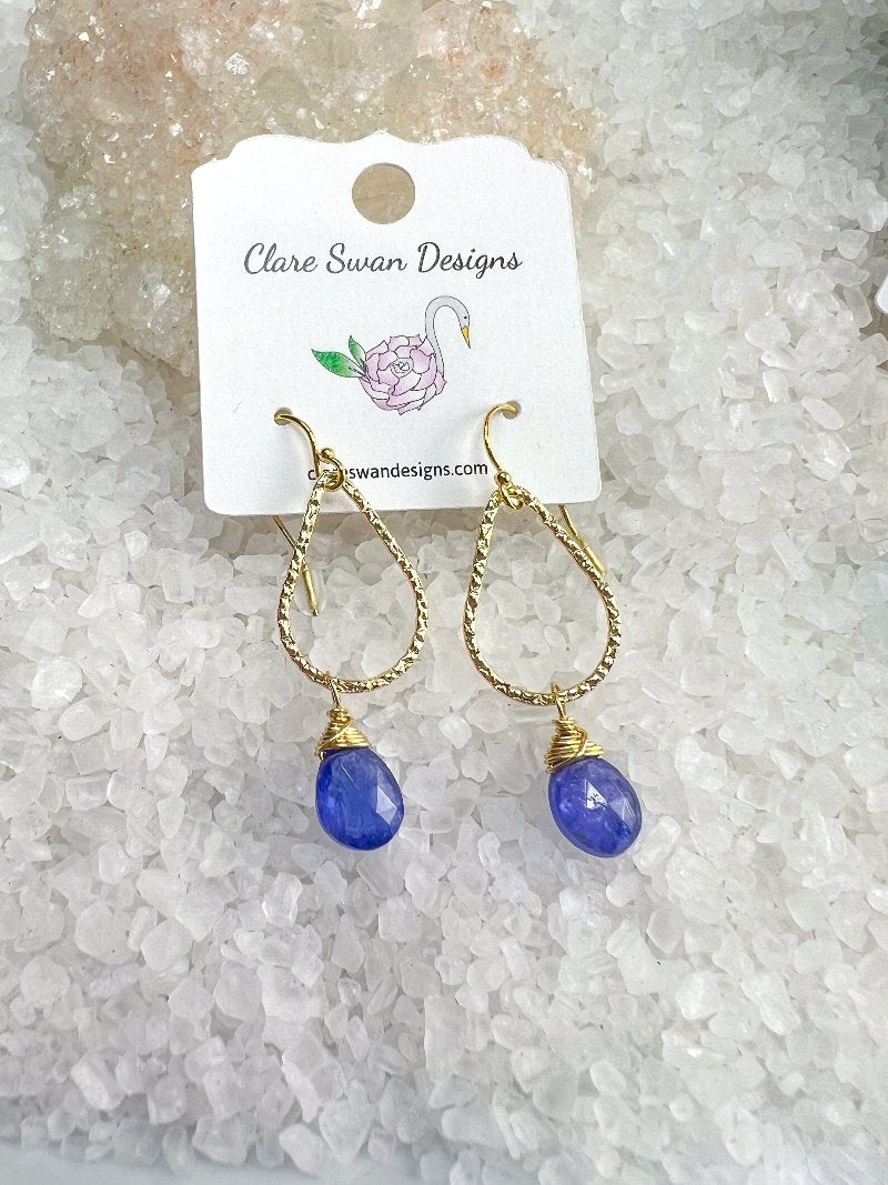 Gemstone teardrop earrings