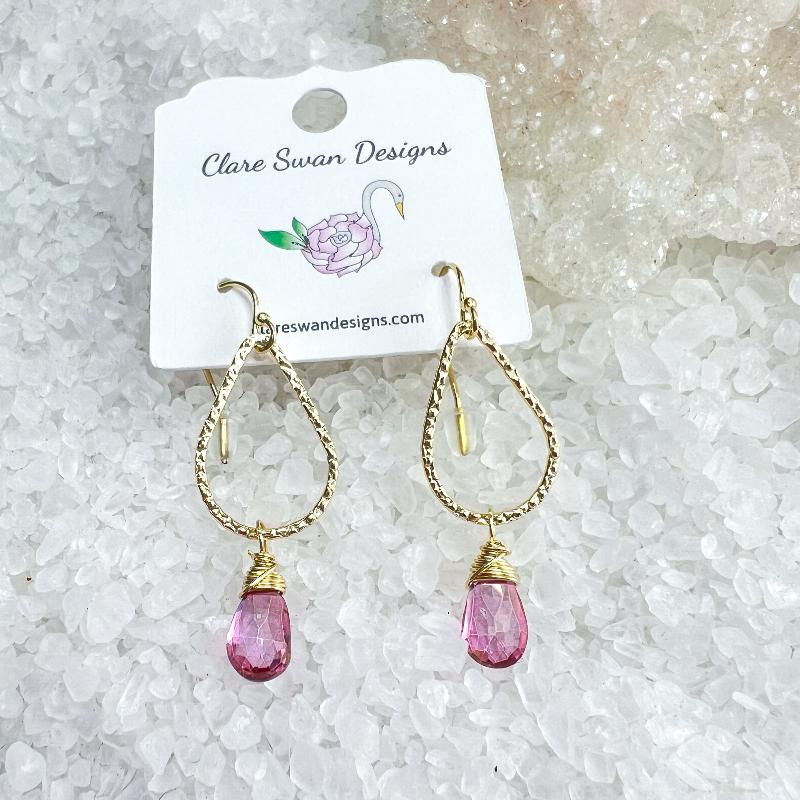 Gemstone teardrop earrings