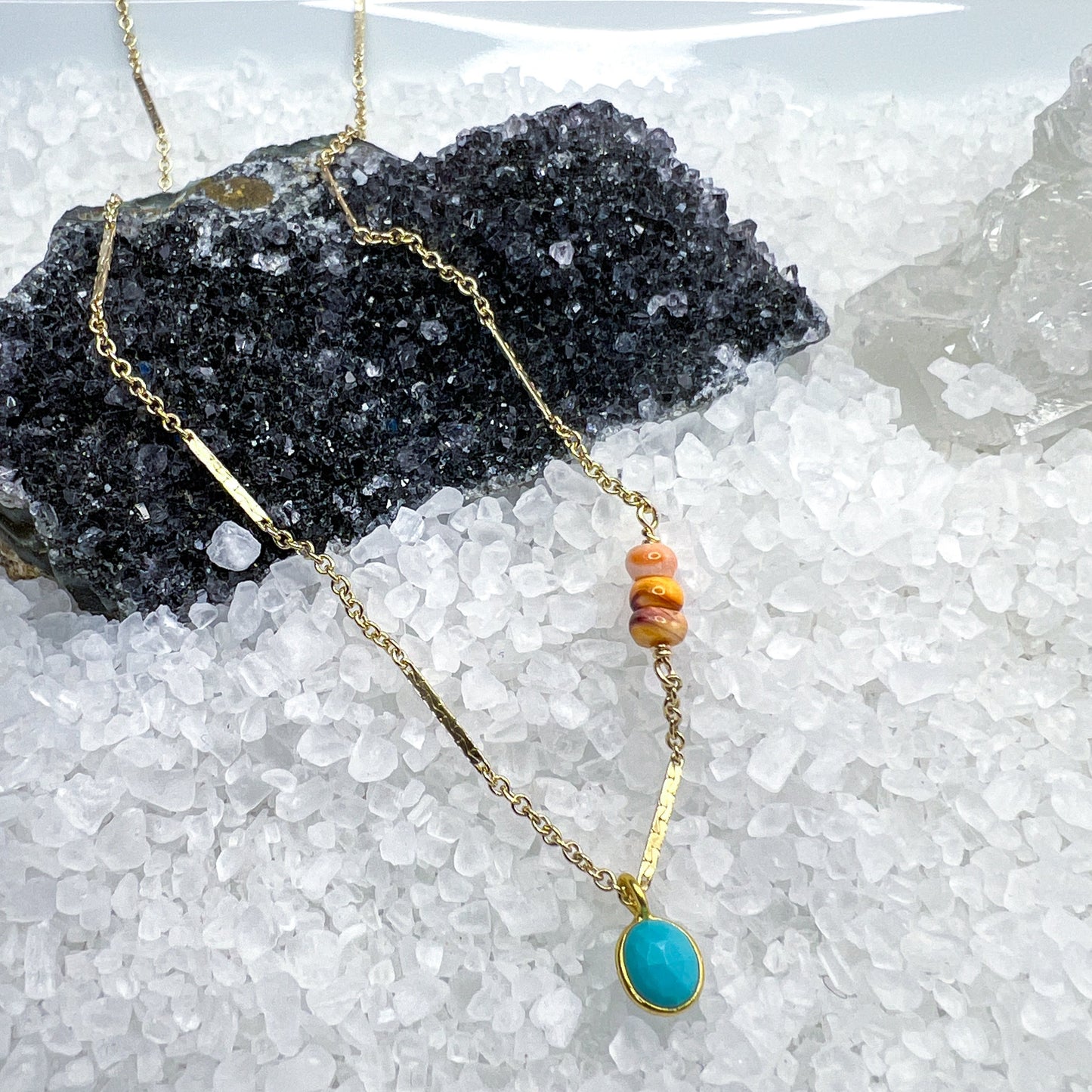 Turquoise & Spiny Oyster Necklace