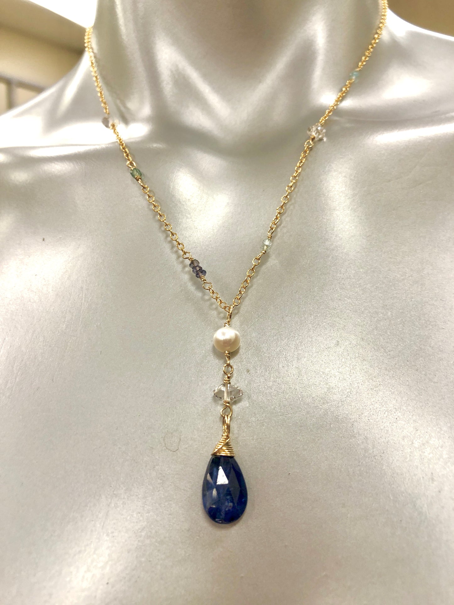 Kyanite & Herkimer Gemstone Necklace
