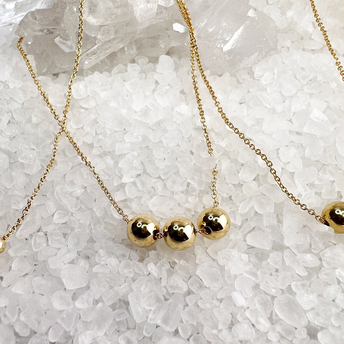 Gold Beaded Slider Necklace