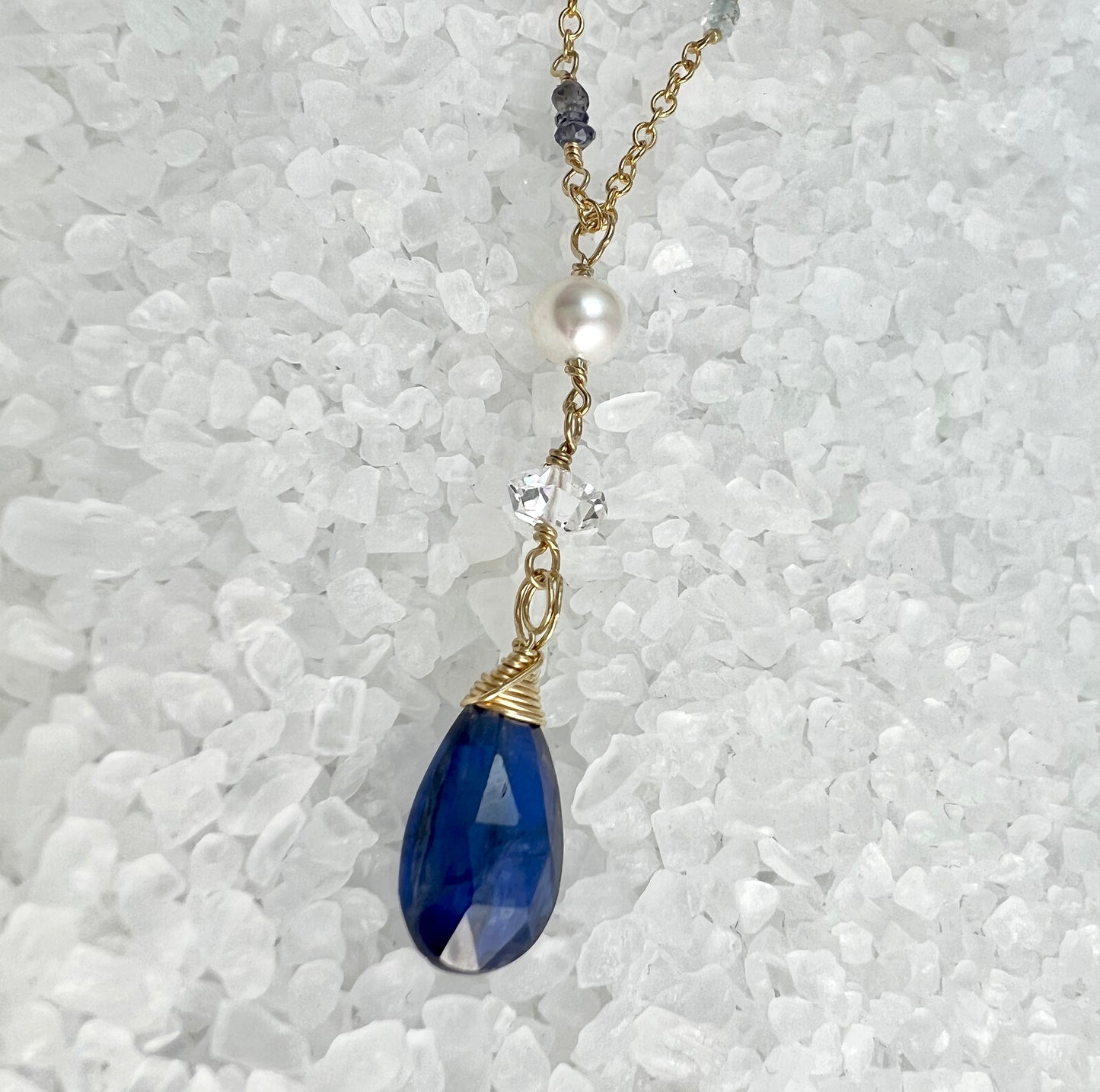 Kyanite & Herkimer Gemstone Necklace