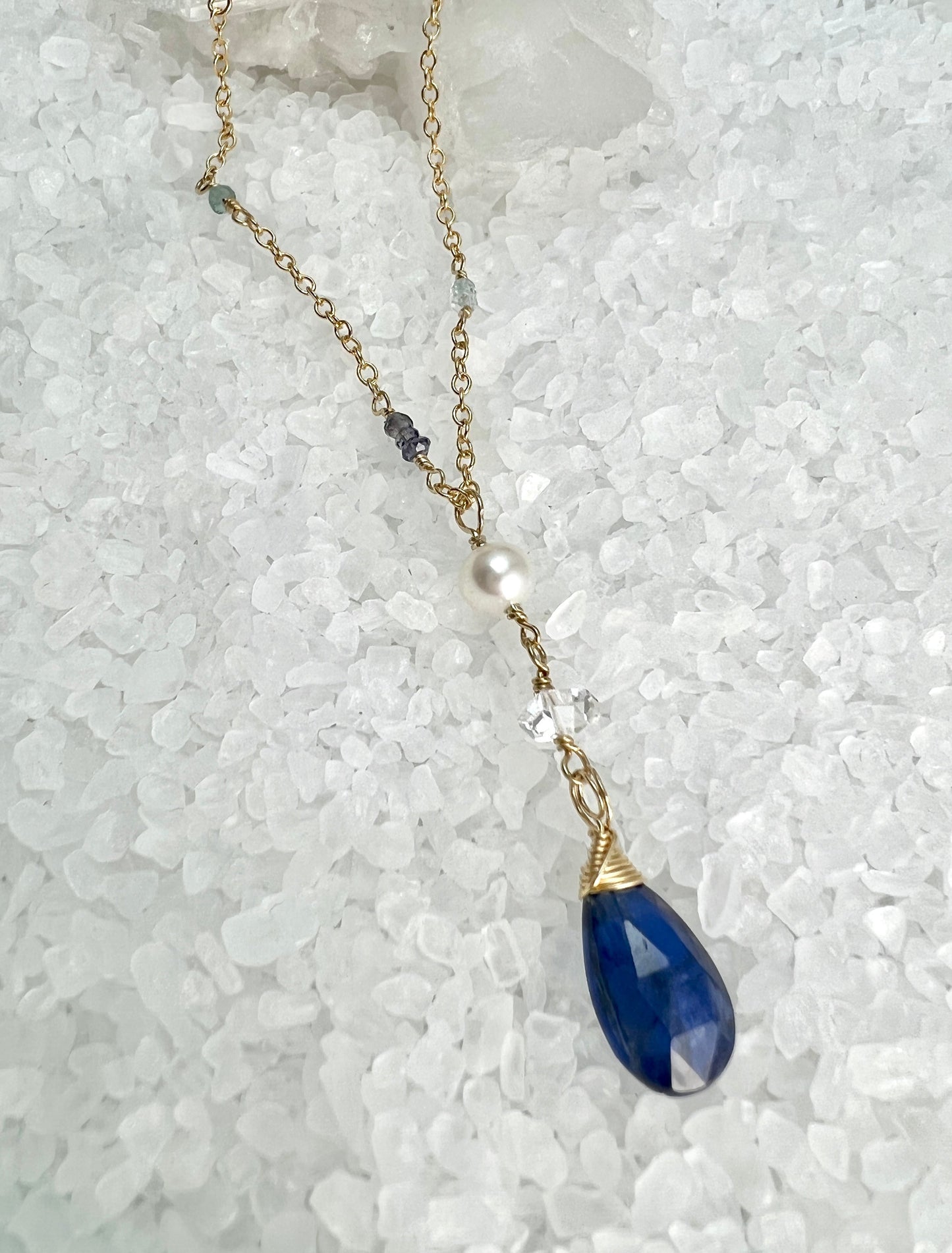 Kyanite & Herkimer Gemstone Necklace