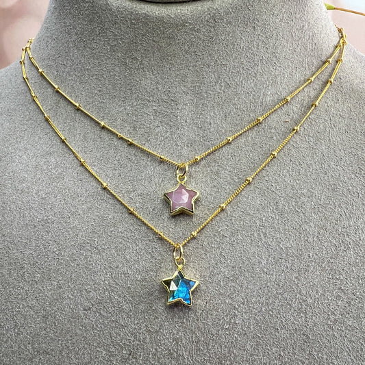 Labradorite & Peruvian Opal Star Necklace