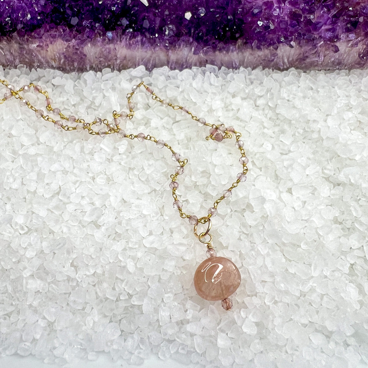 Pink Tourmaline & Pink Topaz Necklace