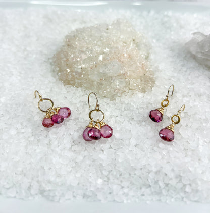 Rubellite Tourmaline & Pink Topaz Earrings