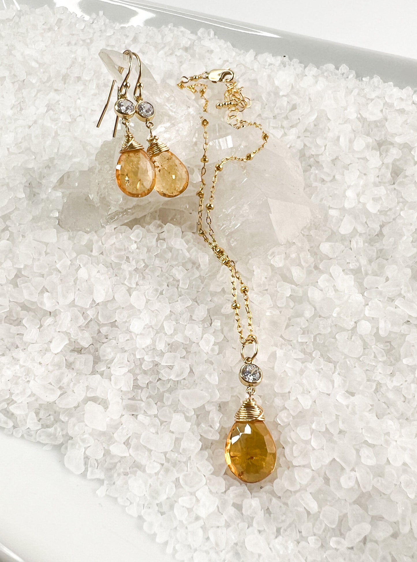 Imperial Topaz Necklace & Earring Set