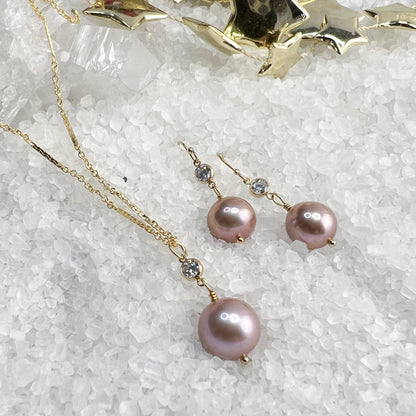 Edison Pearl & CZ earrings