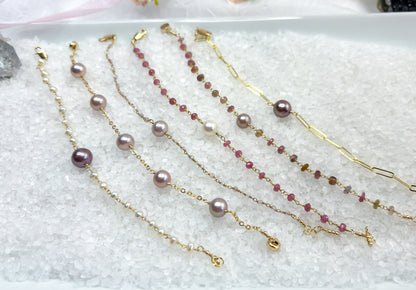 Pearl & gemstone bracelets