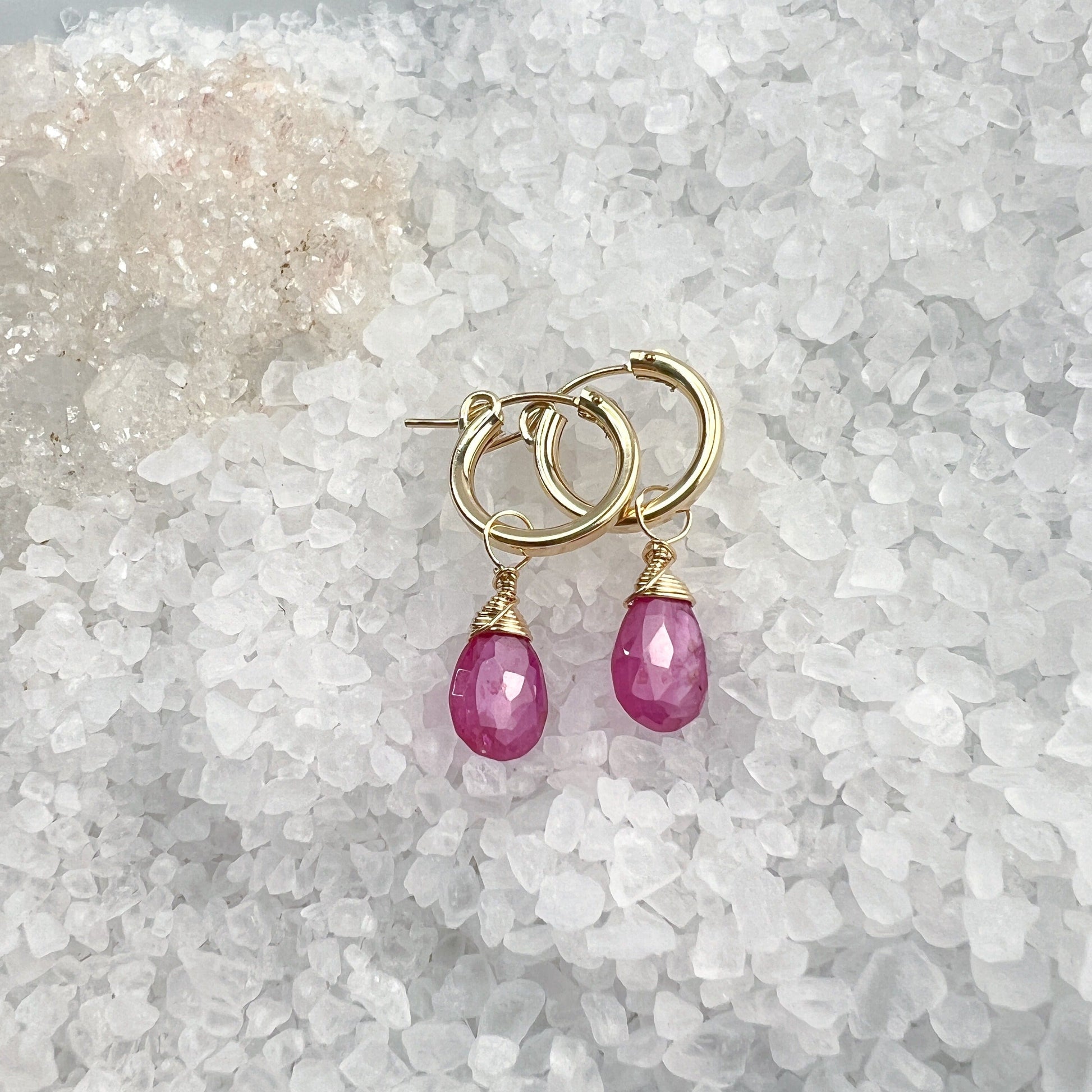 Pink Sapphire Gemstone Earrings