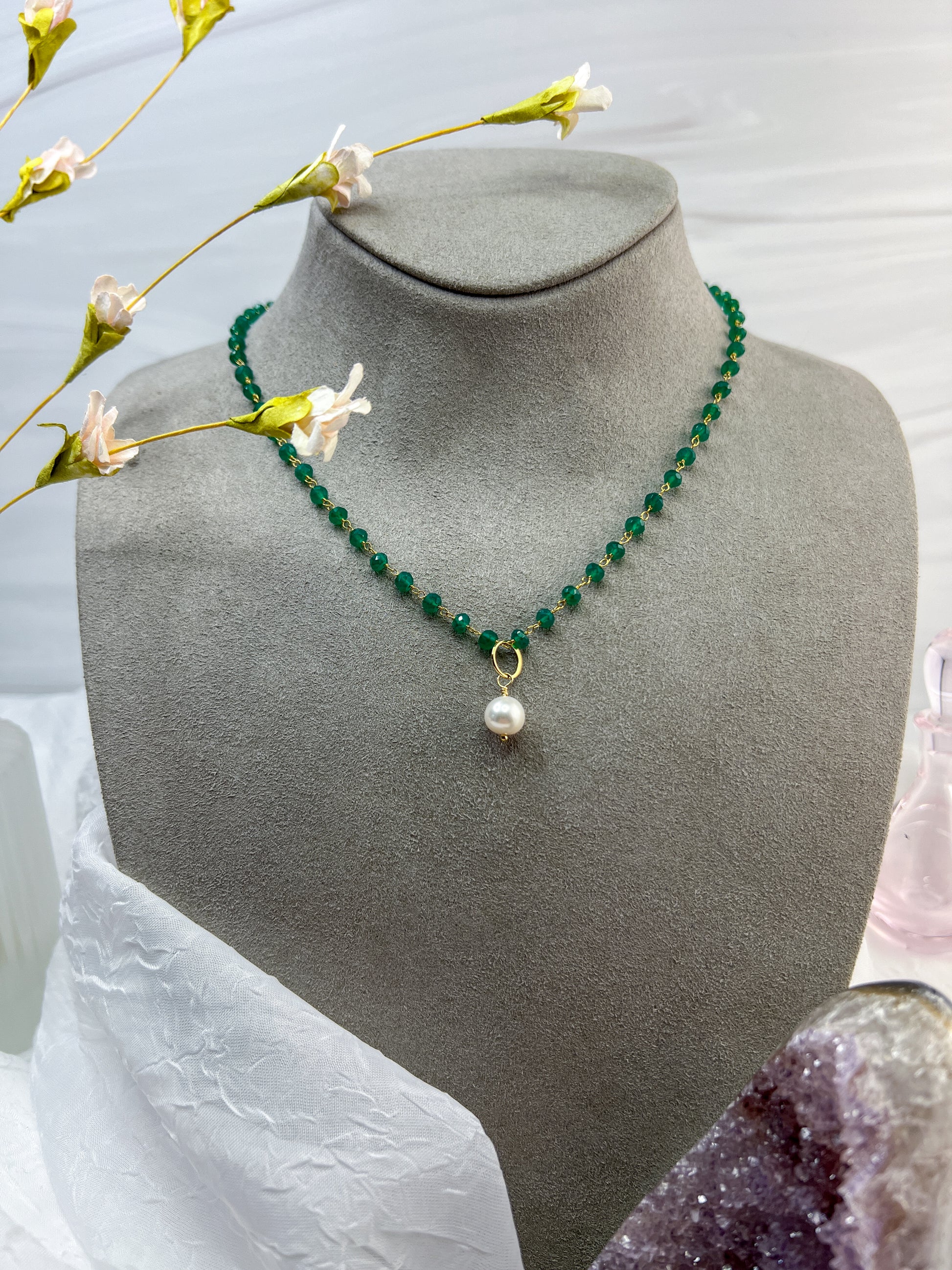 Green Onyx necklace & bracelet