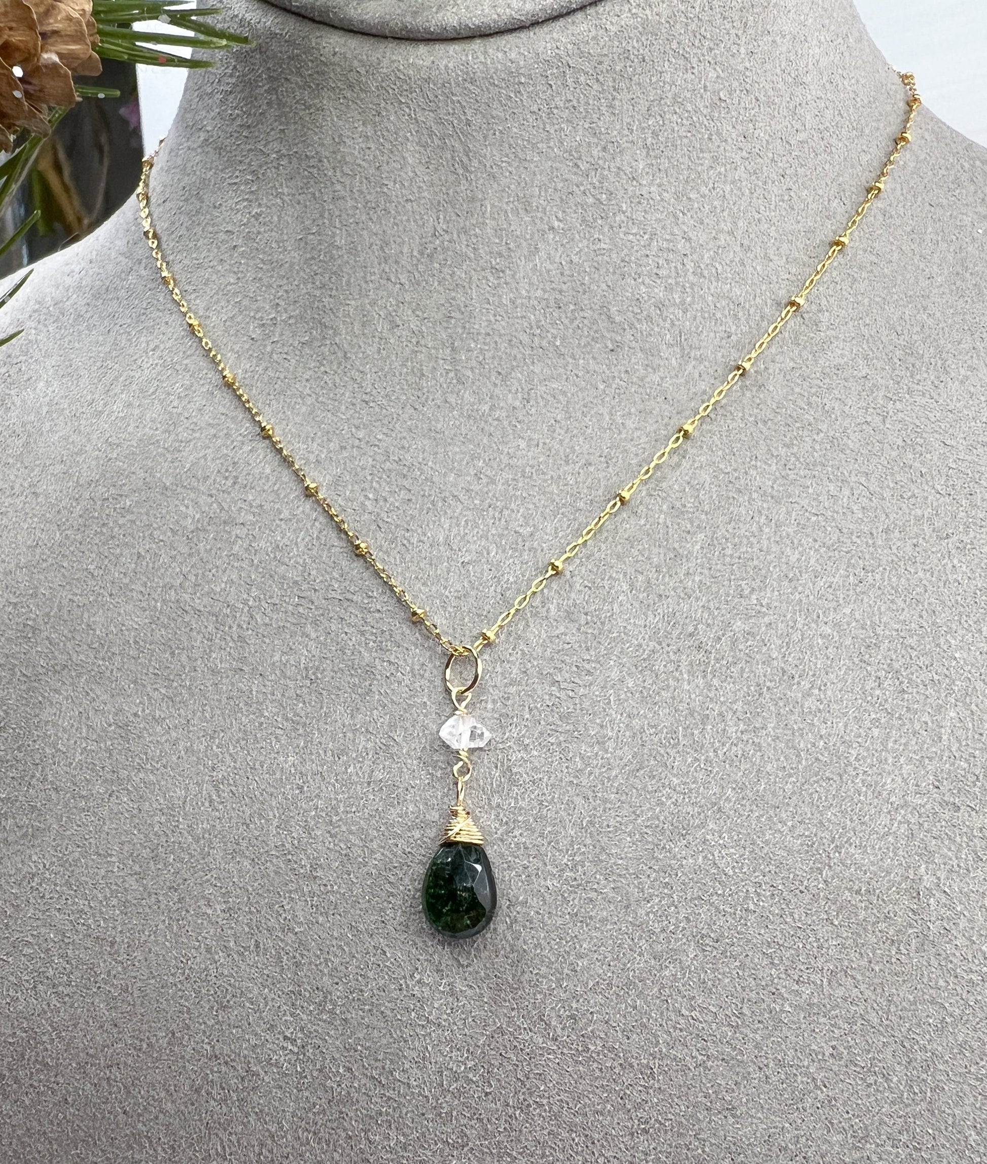 Green Tourmaline Necklace & Earrings