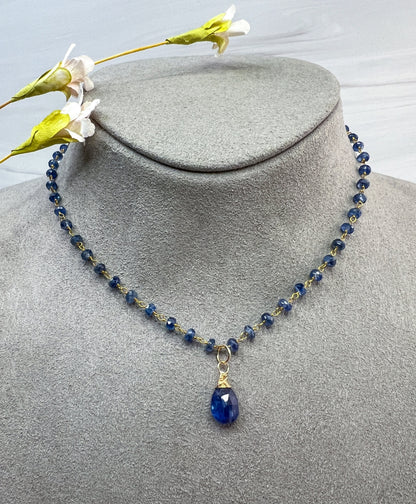Kyanite & Tahitian Pearl necklace