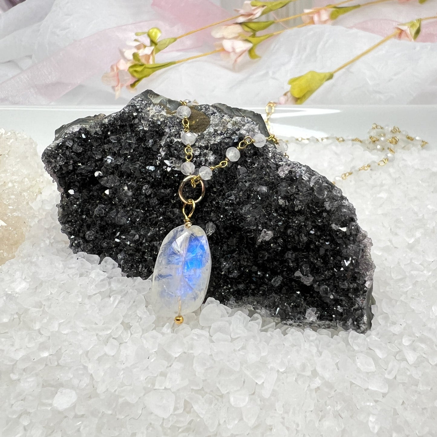 Rainbow Moonstone Necklace