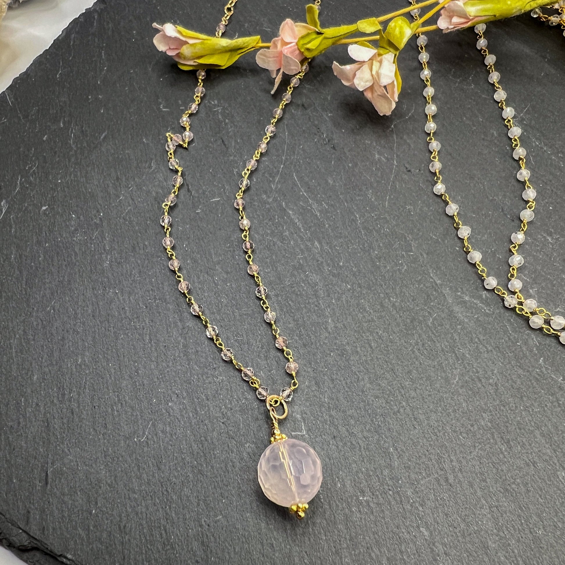 Rose Quartz & Pink Topaz Necklace