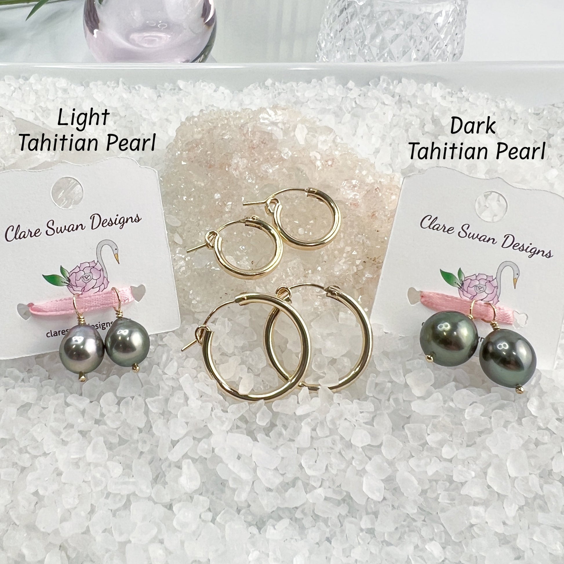 Tahitian Pearl Hoop Earrings