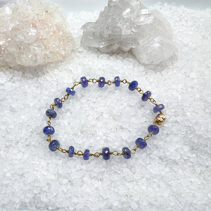 Tanzanite Rosary bracelet with magnetic clasp