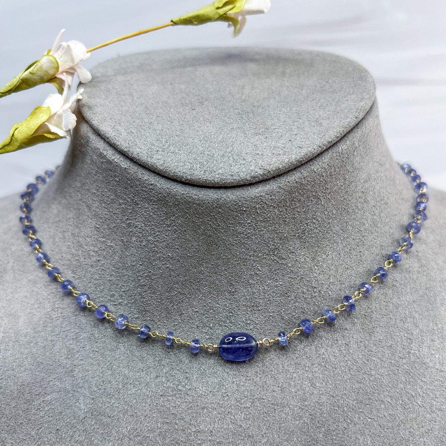 Tanzanite East-West gemstone rosary necklace