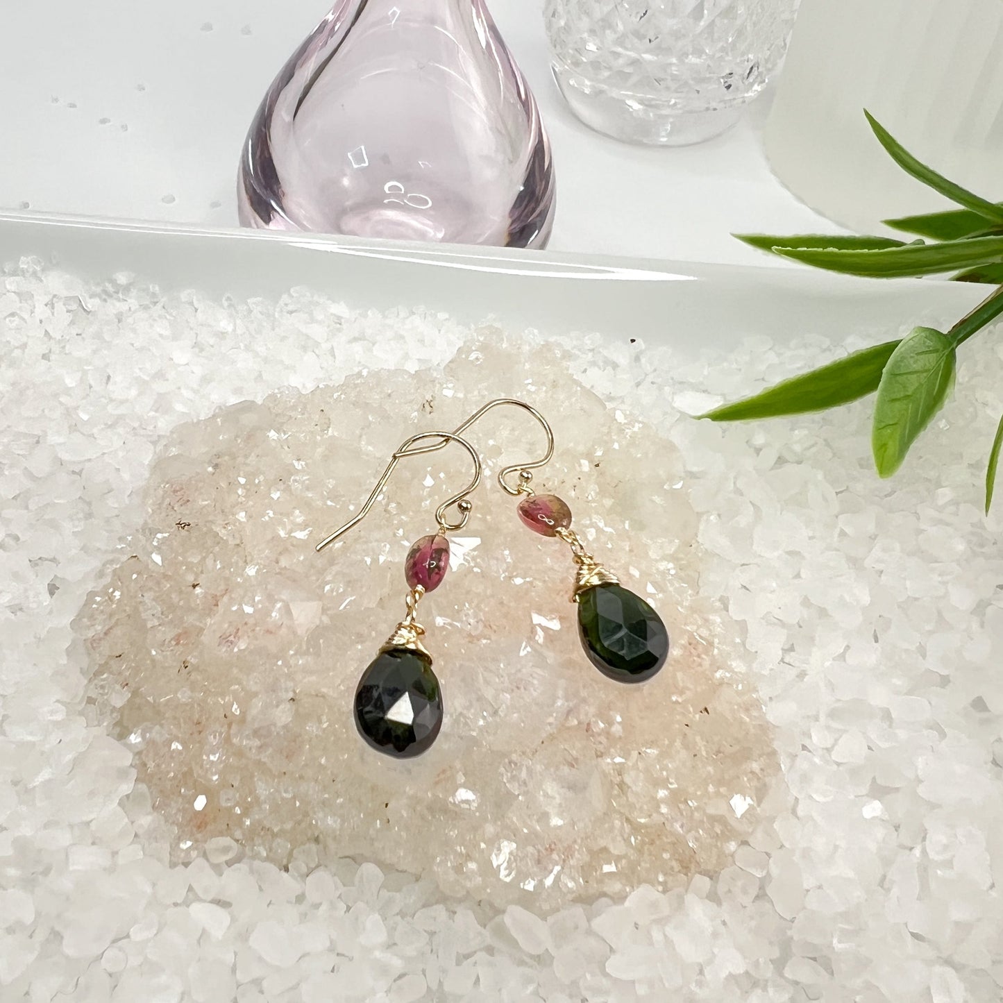 Watermelon Tourmaline Earrings