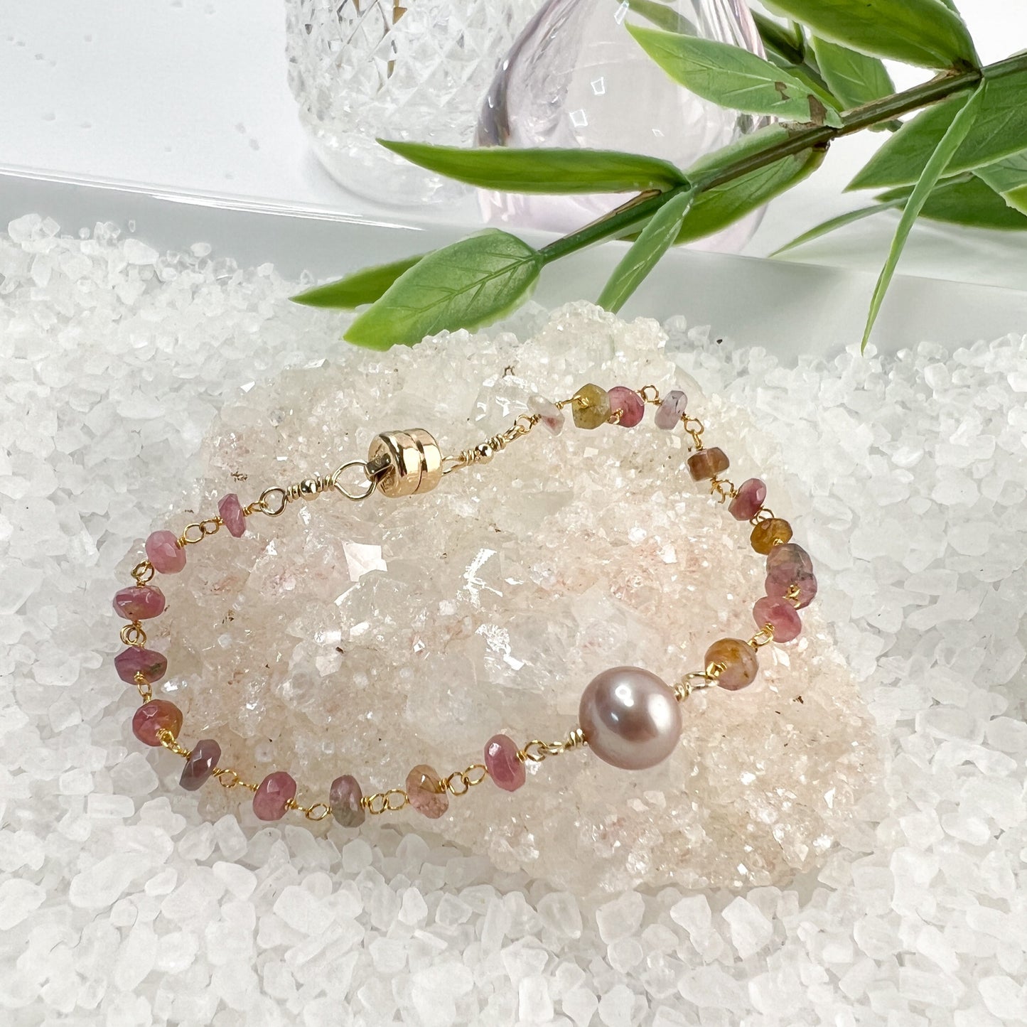 Edison Pearl & Pink Tourmaline Bracelet