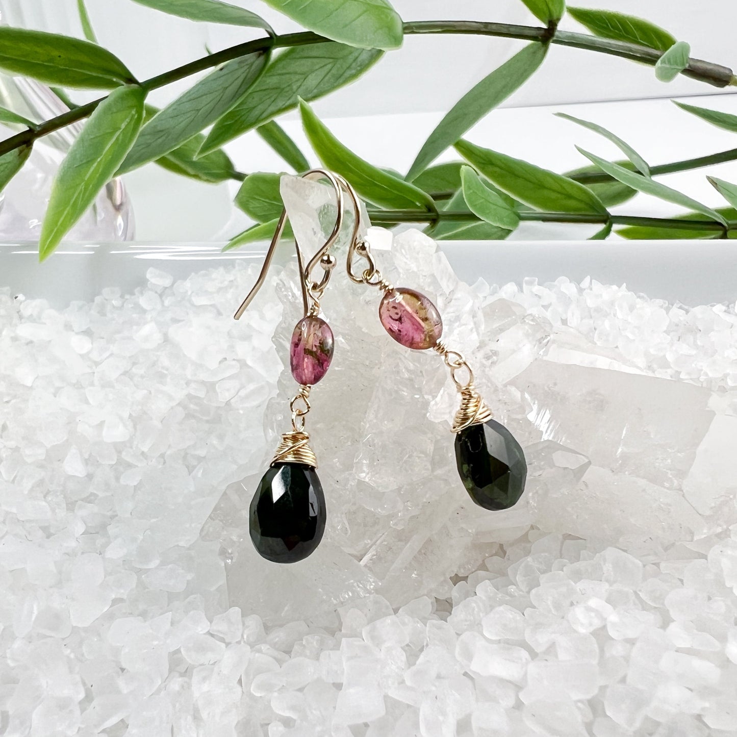 Watermelon Tourmaline Earrings