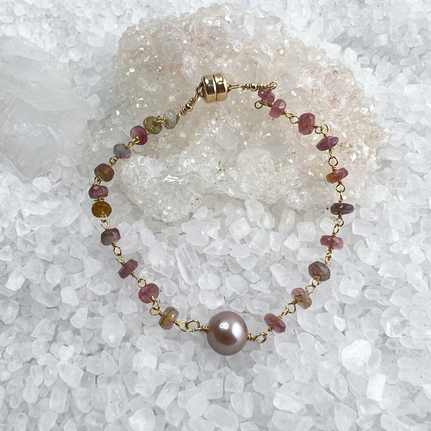 Edison Pearl & Pink Tourmaline Bracelet