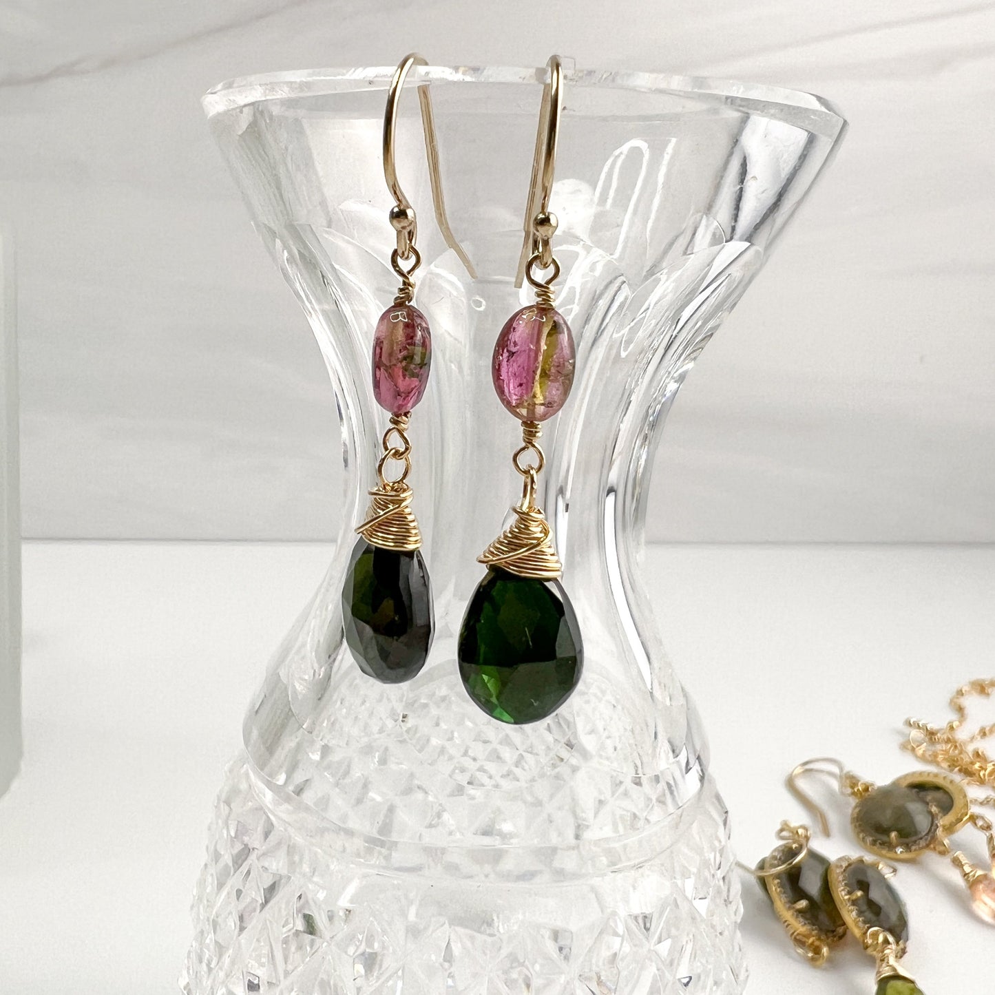 Watermelon Tourmaline Earrings