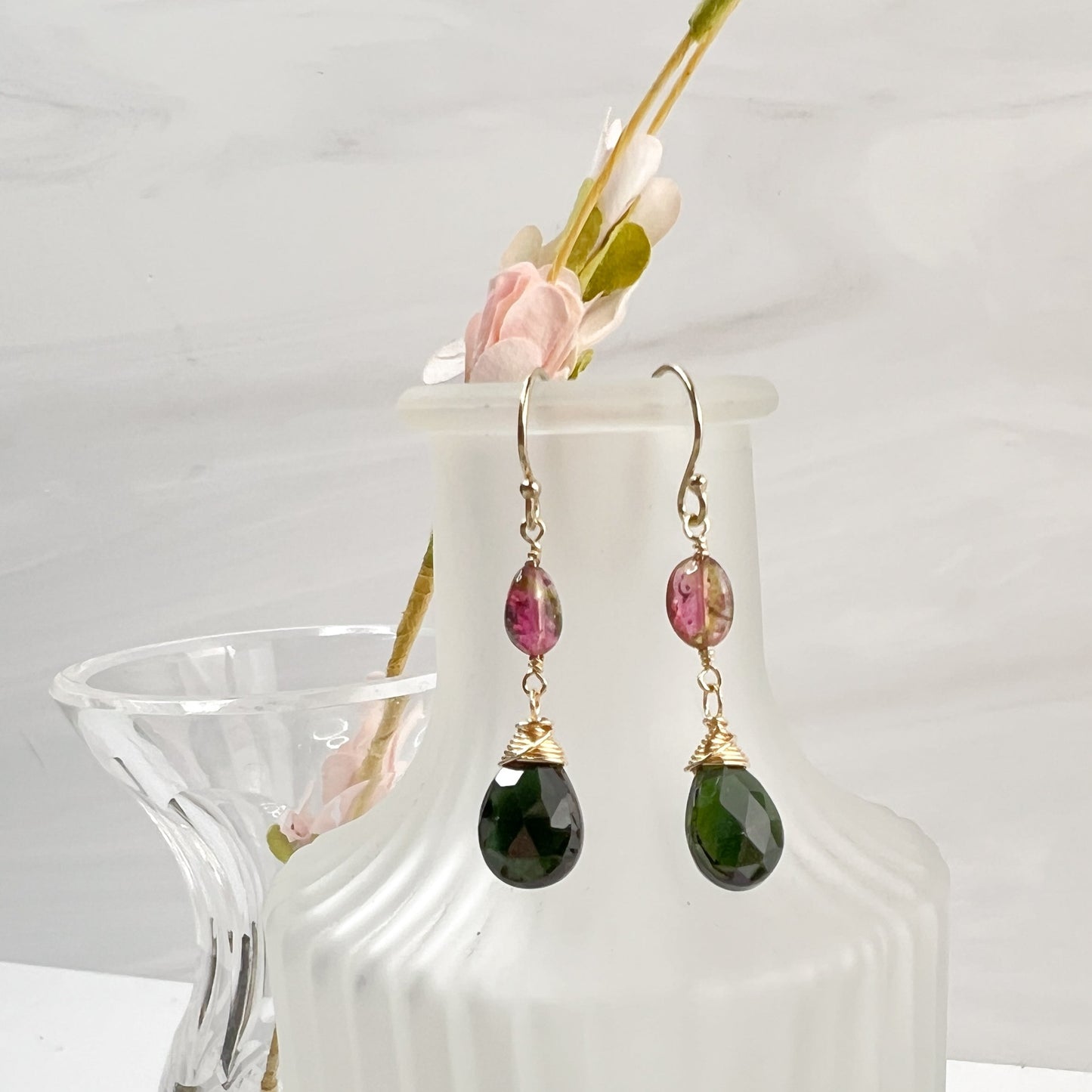 Watermelon Tourmaline Earrings