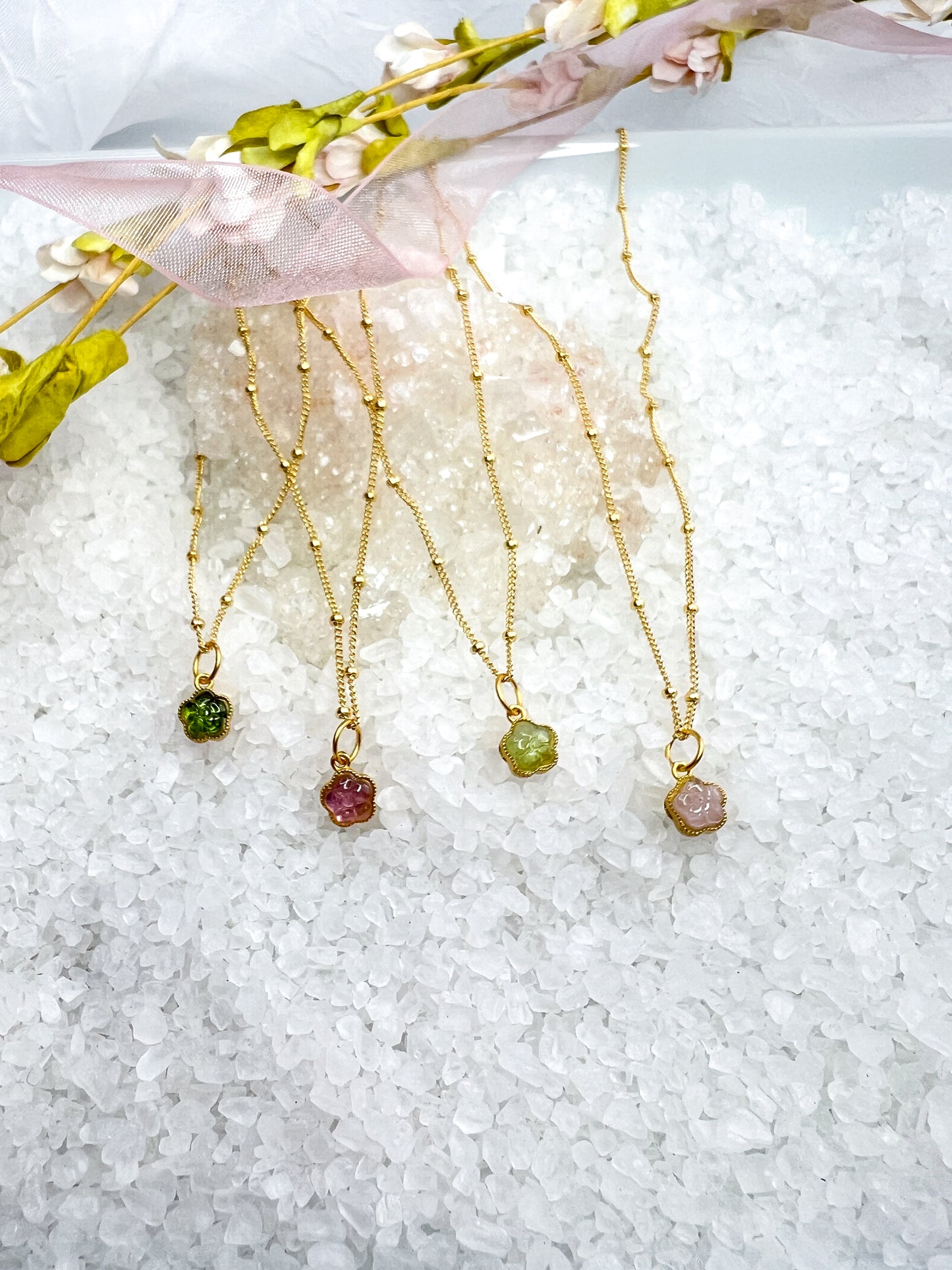 Tourmaline Flower Necklace