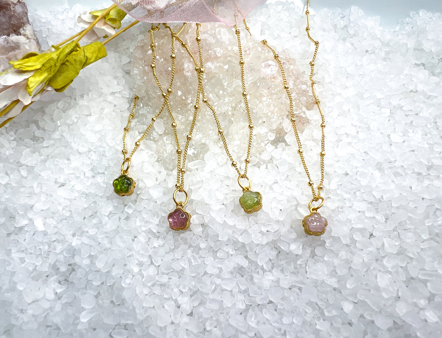 Tourmaline Flower Necklace