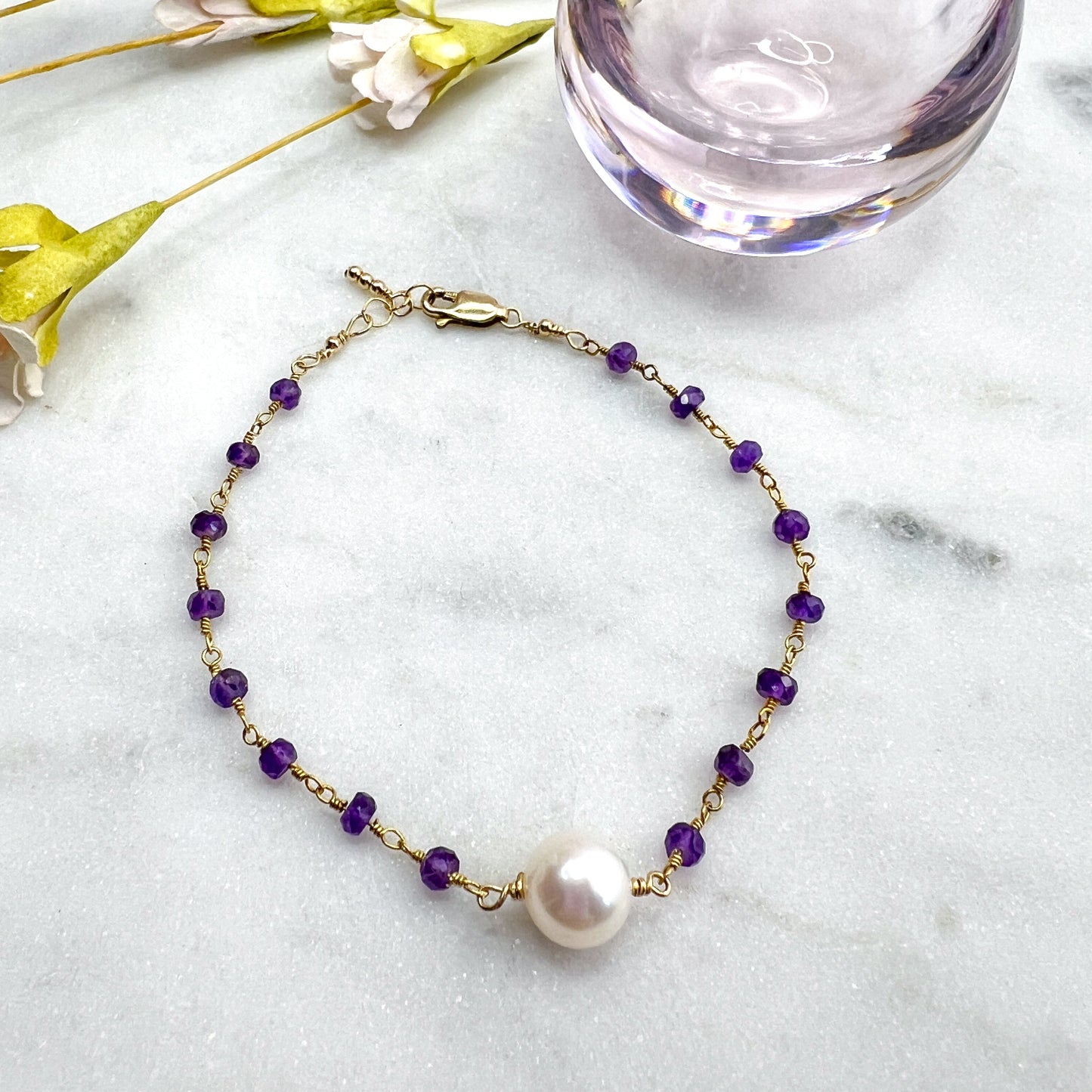 Amethyst & Pearl Bracelets