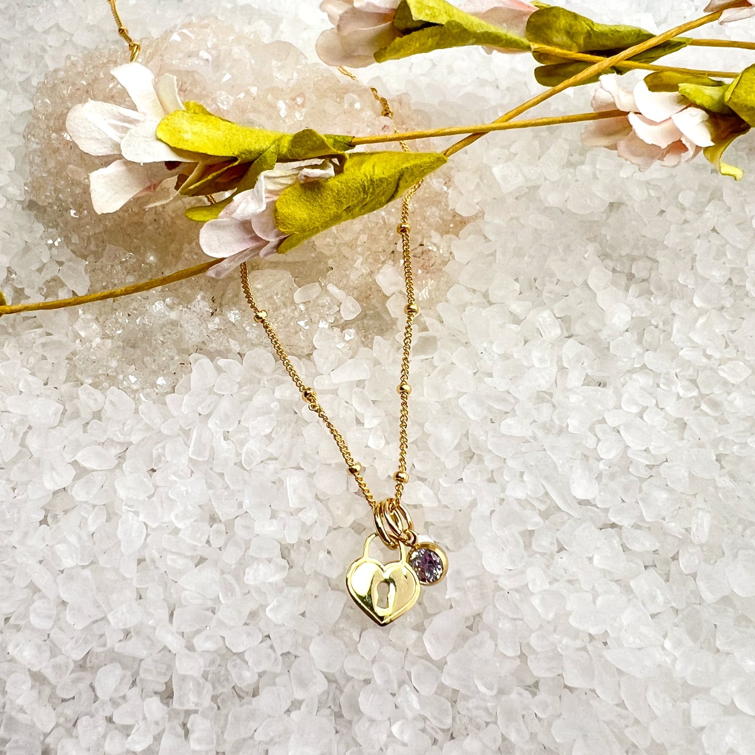 Heart Charm & Crystal Necklace