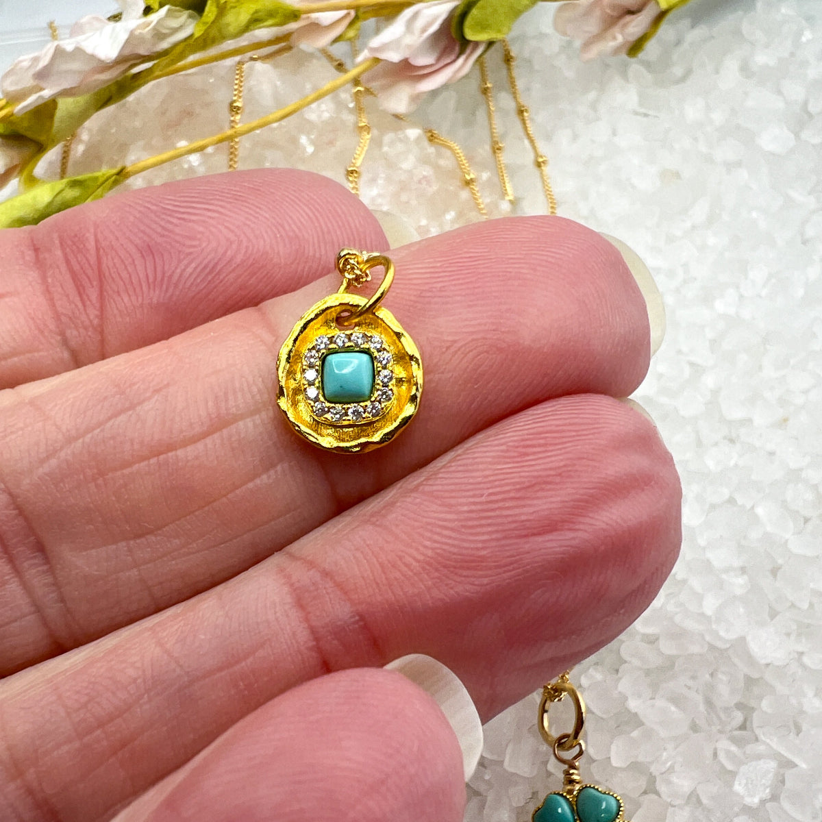 Turquoise Robins Egg Charm Necklace