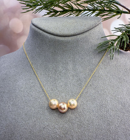 Edison Pearl Floating Trio Necklace