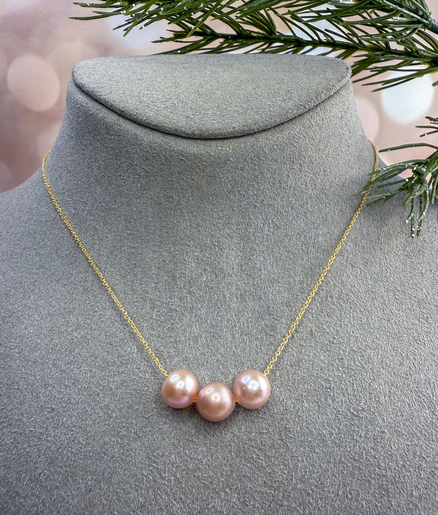 Edison Pearl Floating Trio Necklace