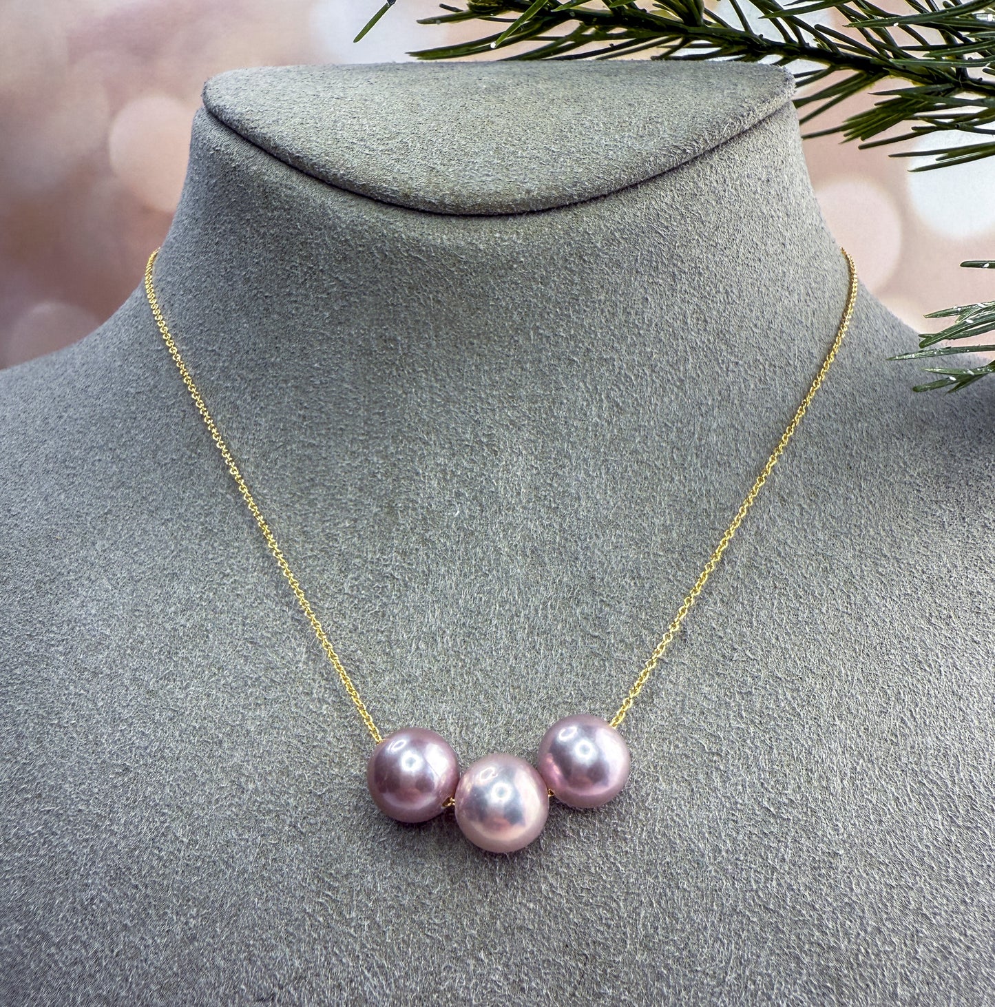 Edison Pearl Floating Trio Necklace
