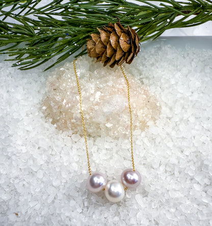 Edison Pearl Floating Trio Necklace