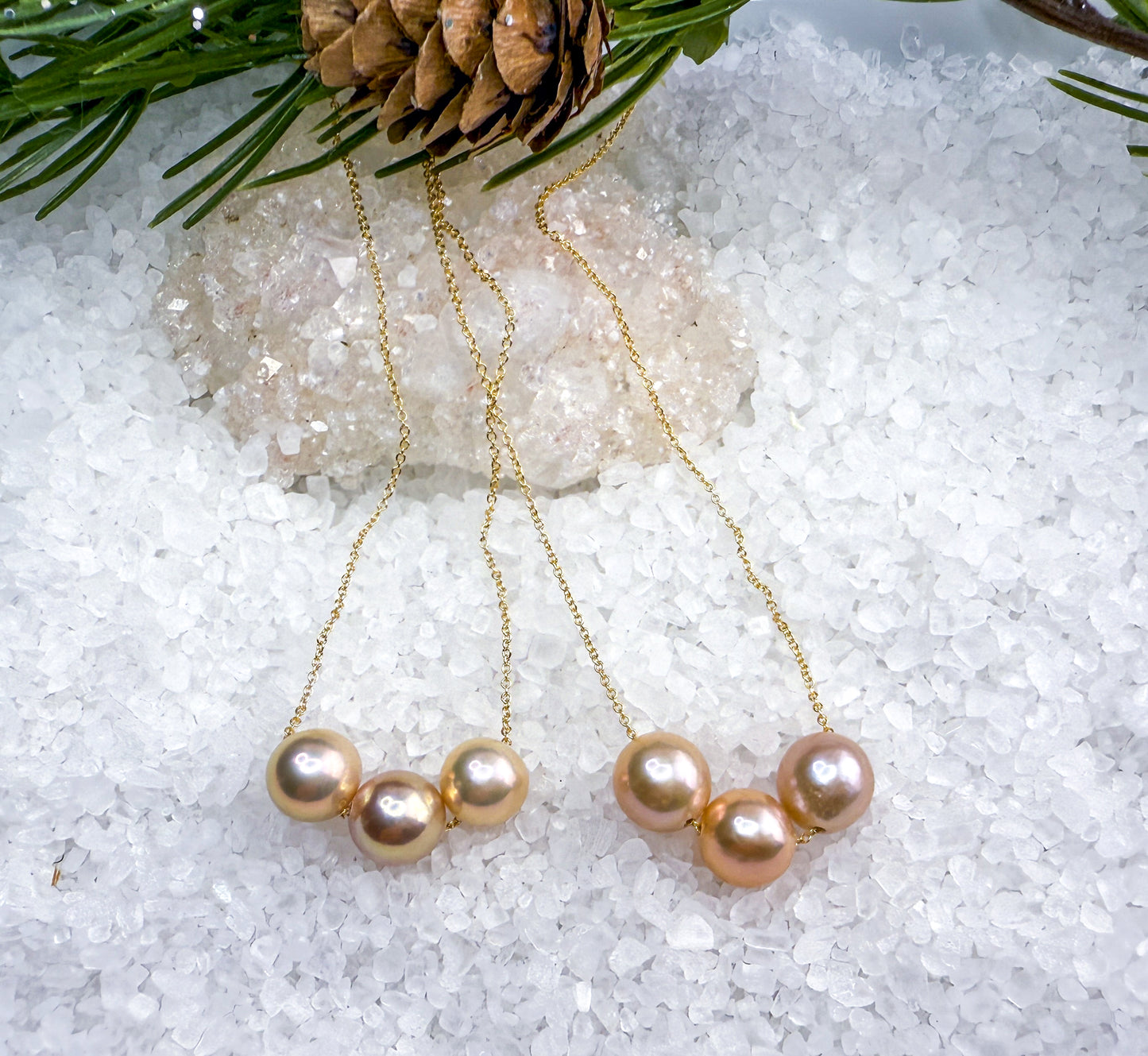 Edison Pearl Floating Trio Necklace