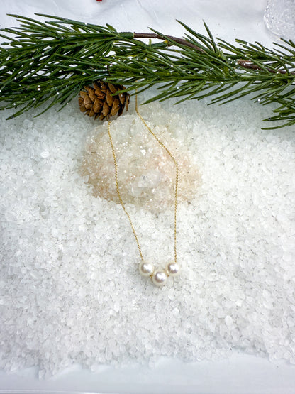 Edison Pearl Floating Trio Necklace