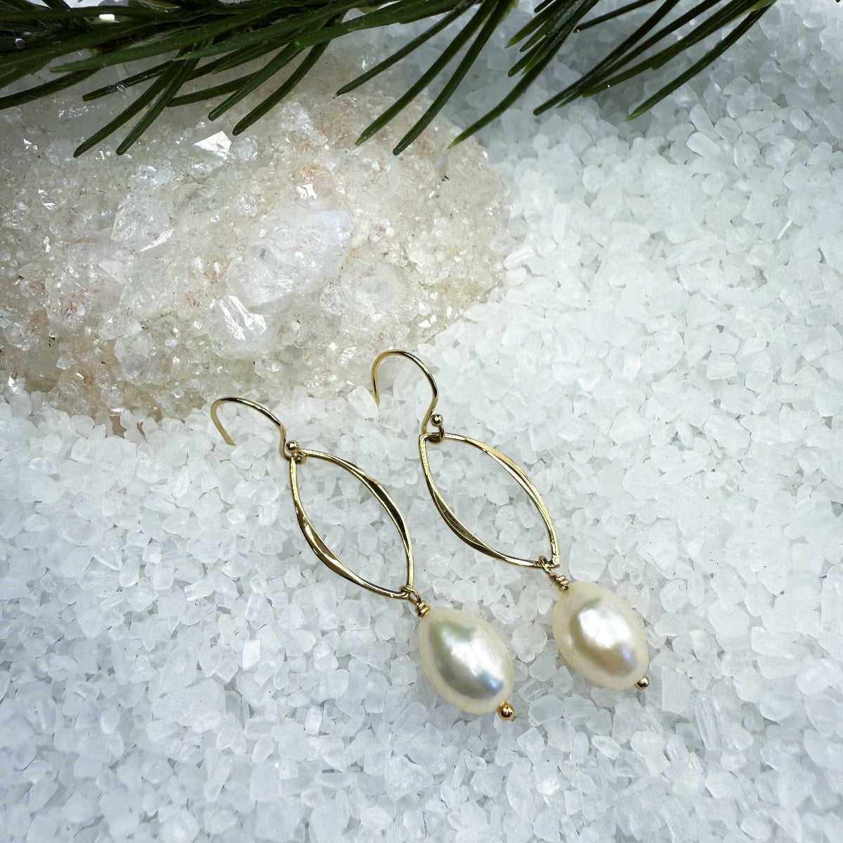 White Freshwater Pearl Earrings