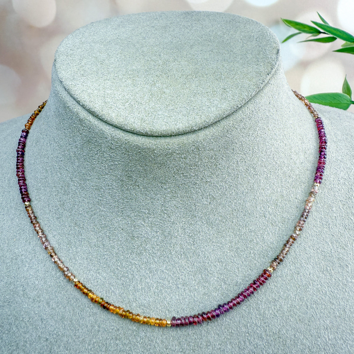 Tundra & Rhodolite Garnet Gemstone Necklace