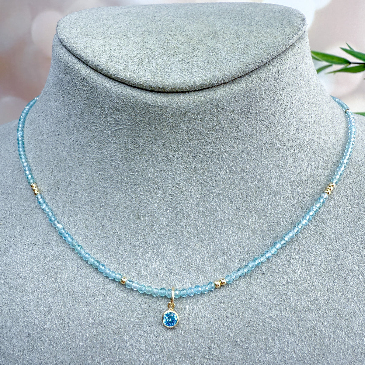 Blue Topaz Gemstone Necklace